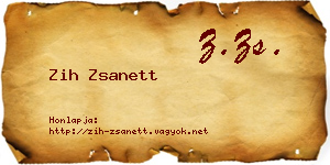 Zih Zsanett névjegykártya